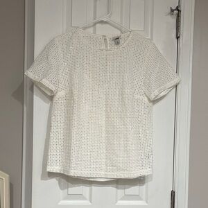 Women's White Textured Top